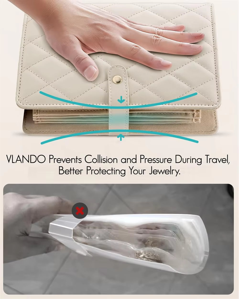 Jewelry Storage Box, Storage Bag, Convenient Jewelry Storage Book Ring Binder, Transparent Zipper Velvet Jewelry Bag, Travel Ess